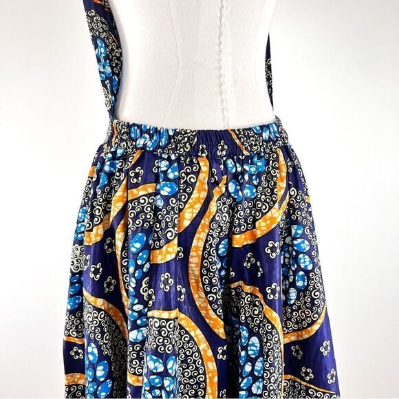 ADVANCE Yellow & Blue Wax Dye Infinity Dress - Picture 9 of 12